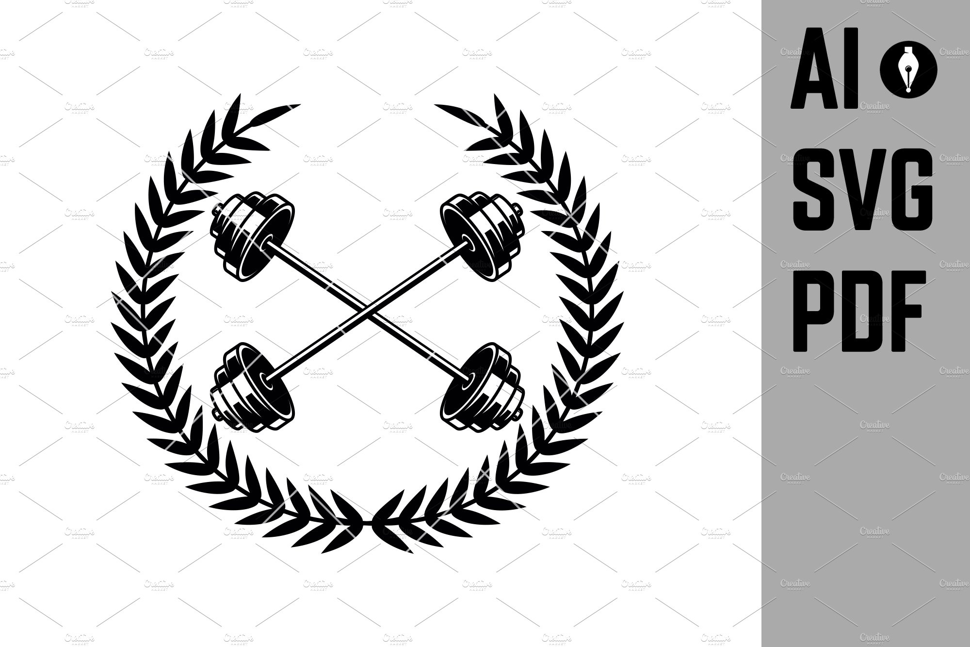 Emblem template with crossed barbell cover image.