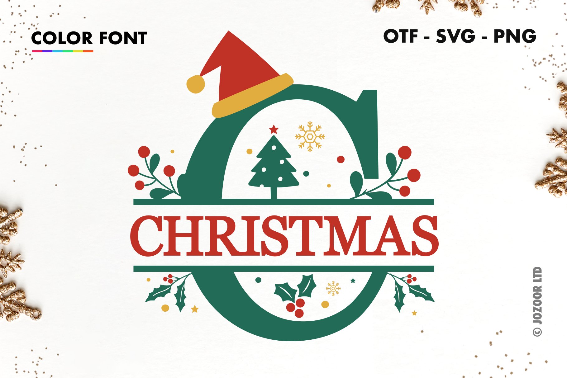 Reindeer Dust - Christmas Split Monogram Font (360088)