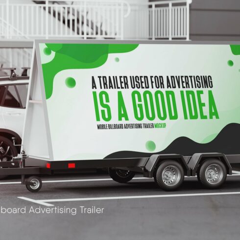 Mobile Billboard Adv Trailer Mockup cover image.
