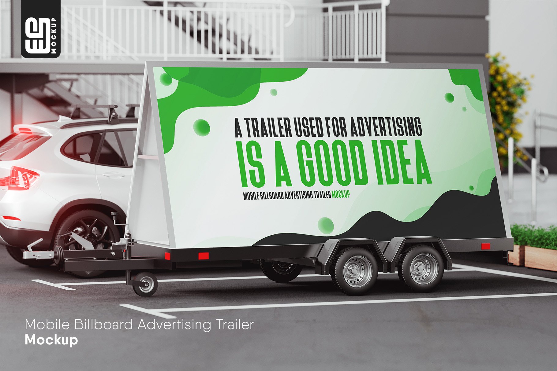 Mobile Billboard Adv Trailer Mockup cover image.