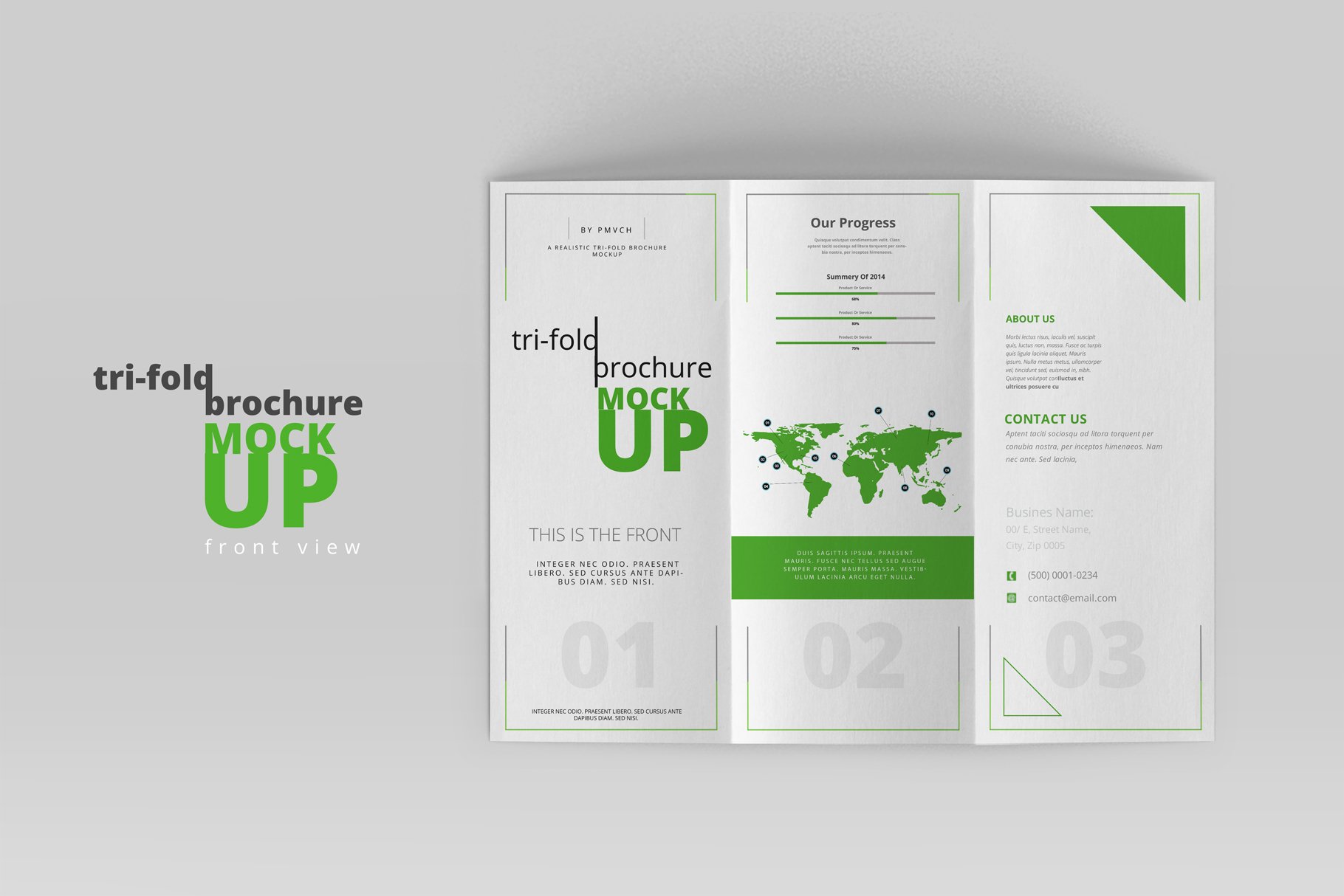 Tri-Fold Brochure Mockup cover image.