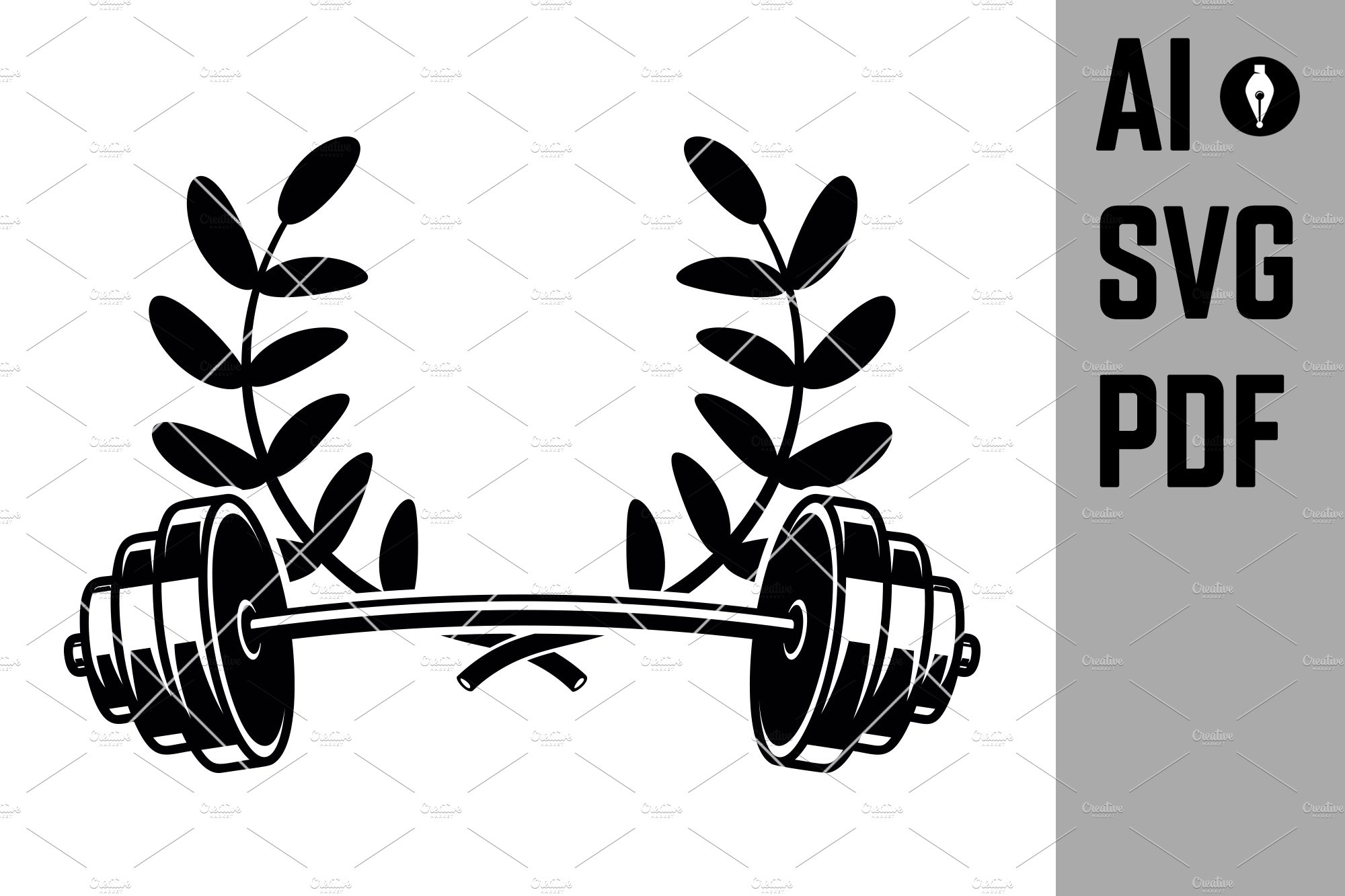 Emblem template with barbell cover image.