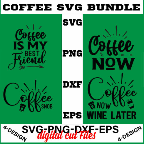 Coffee SVG Bundle, Funny Coffee SVG, Coffee Quote Svg, Caffeine Queen, Coffee Lovers, Coffee Obsessed Volume-06 cover image.