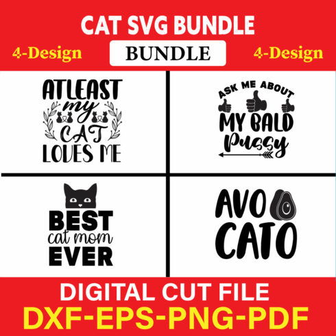 Cat SVG T-shirt Design Bundle Vol-2 cover image.