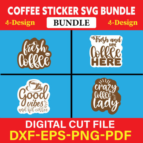 Coffee Sticker T-shirt Design Bundle Vol-3 cover image.