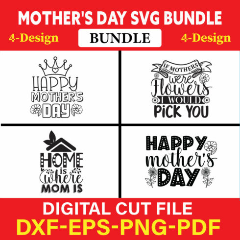 Mother's Day SVG T-shirt Design Bundle Vol-35 cover image.