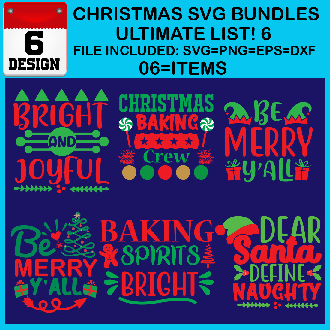 Ultimate List! 6 Christmas SVG Free Bundles cover image.