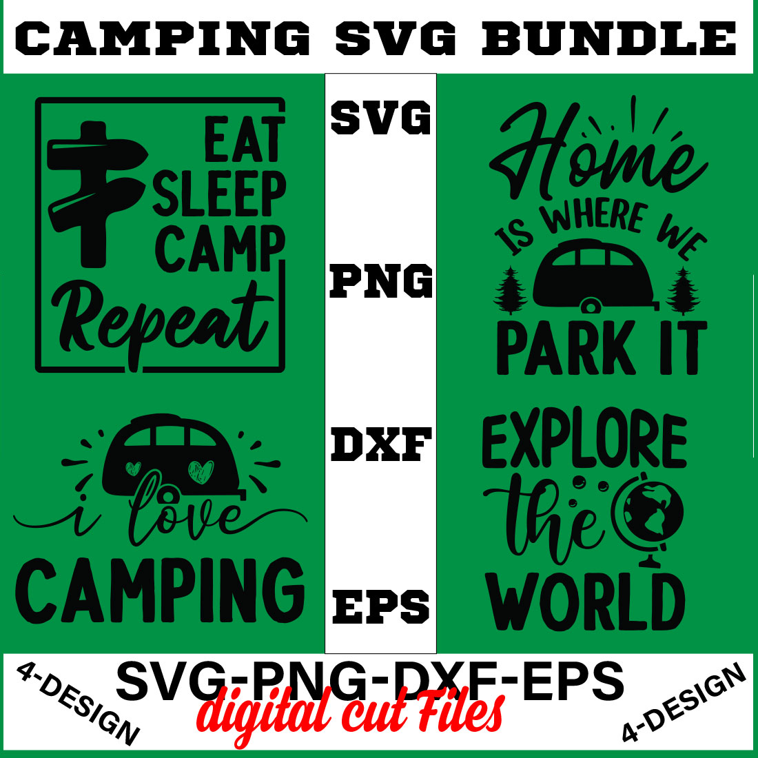 Camping SVG T-shirt Design Bundle Volume-02 cover image.