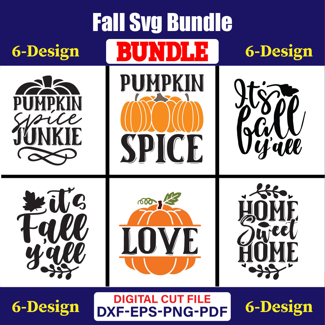 Fall SVG T-shirt Design Bundle Vol-04 cover image.