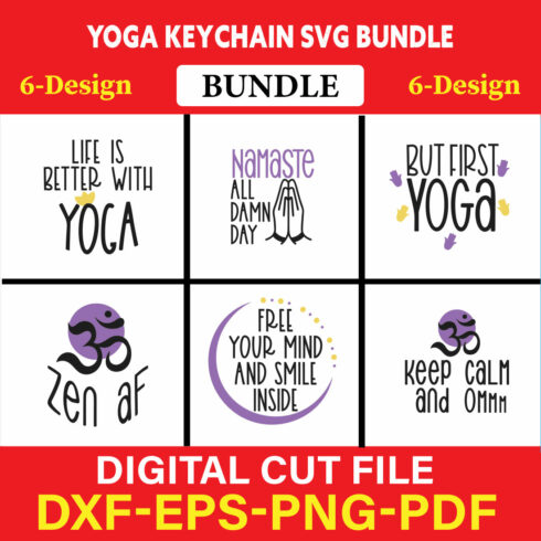 Yoga Keychain T-shirt Design Bundle Vol-1 cover image.