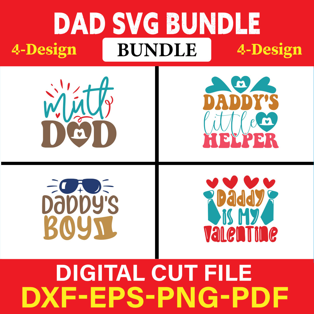 Dad T-shirt Design Bundle Vol-1 cover image.