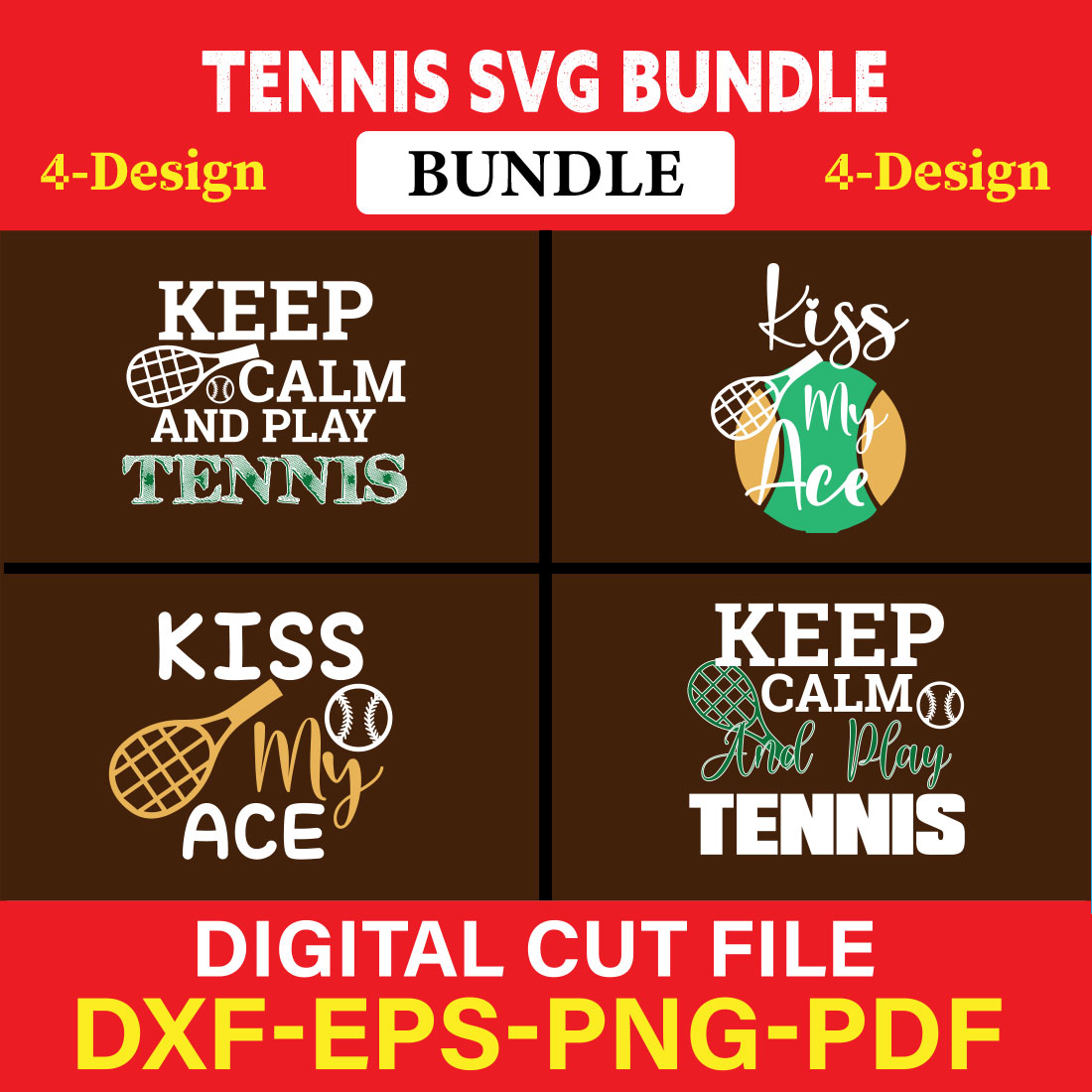 Tennis T-shirt Design Bundle Vol-2 cover image.