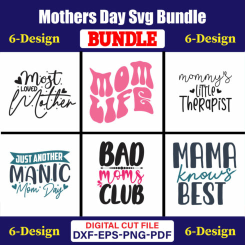 Mothers Day SVG Bundle, Mom life svg, Mama svg, Funny Mom Svg, Blessed mama svg, Mom of boys girls svg-Vol-100 cover image.
