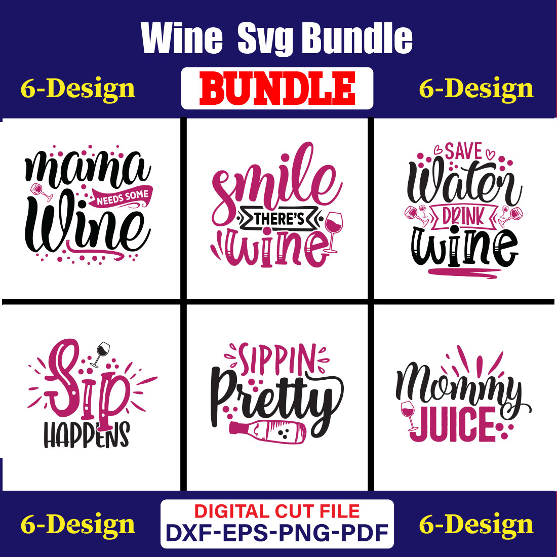 Wine T-shirt Design Bundle Vol-04 cover image.