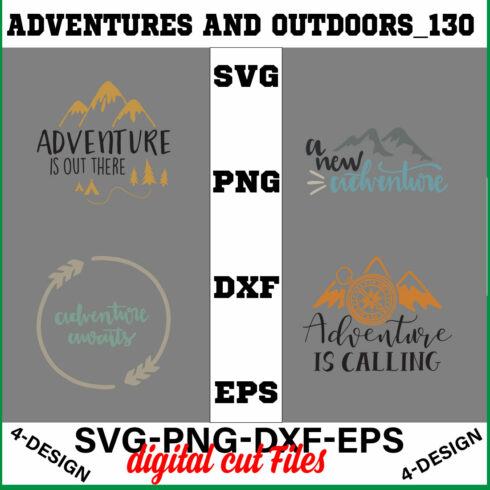 Adventures And Outdoors T-shirt Design Bundle Volume-01 cover image.