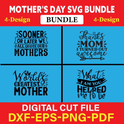 Mother's Day SVG T-shirt Design Bundle Vol-52 cover image.