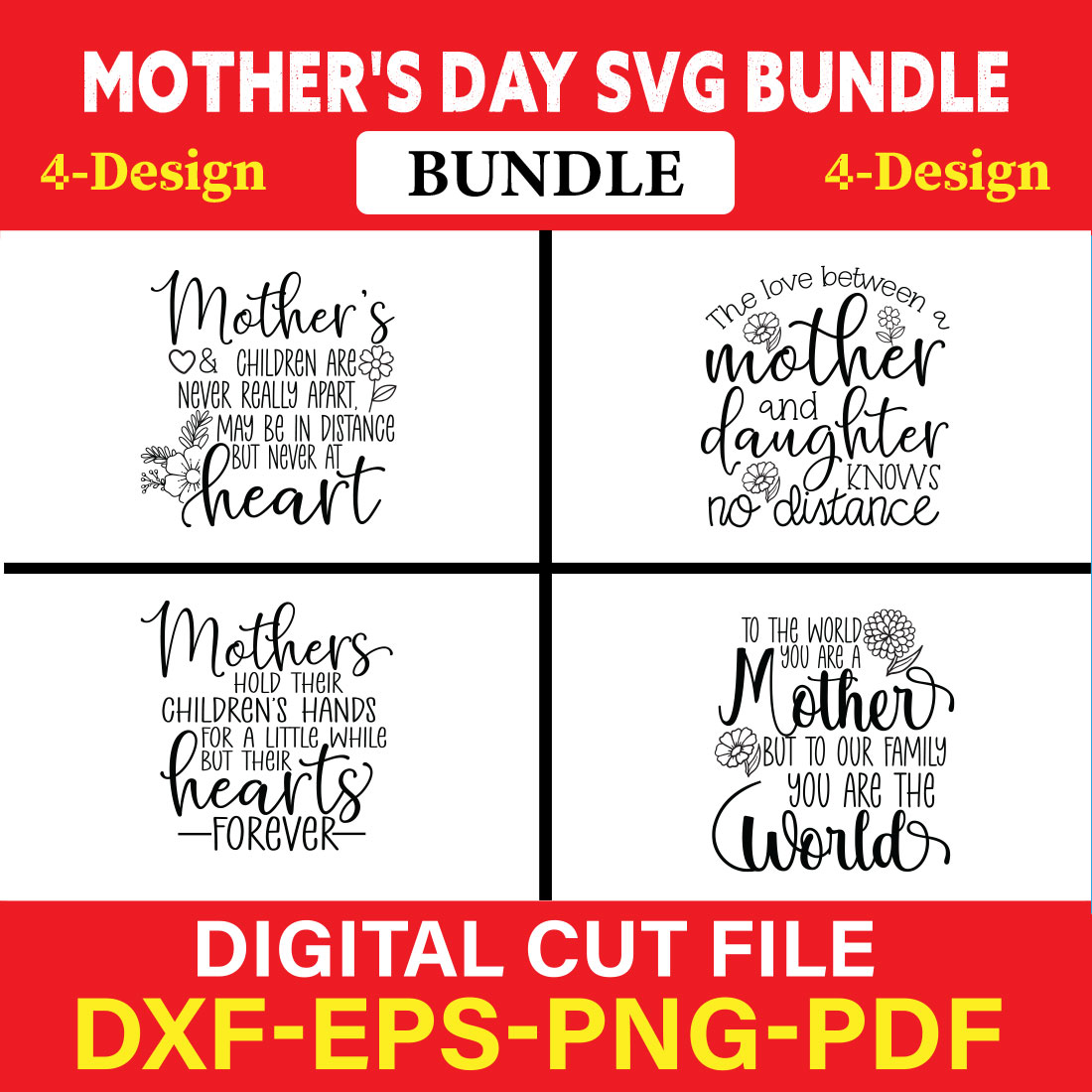 Mother's Day SVG T-shirt Design Bundle Vol-12 cover image.