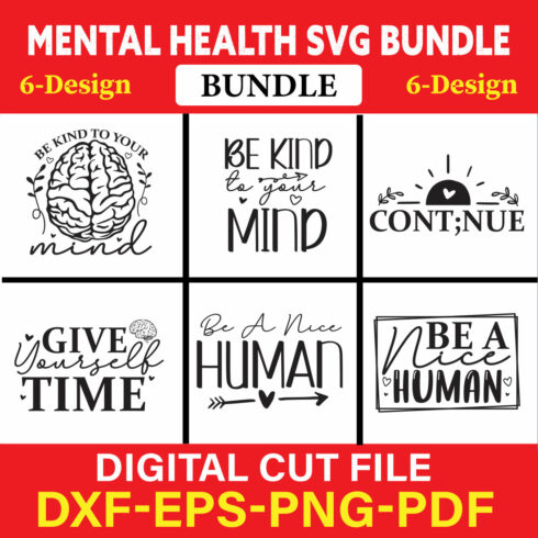 Mental Health T-shirt Design Bundle Vol-1 cover image.