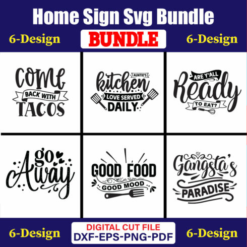 Home Sign SVG T-shirt Design Bundle Vol-01 cover image.