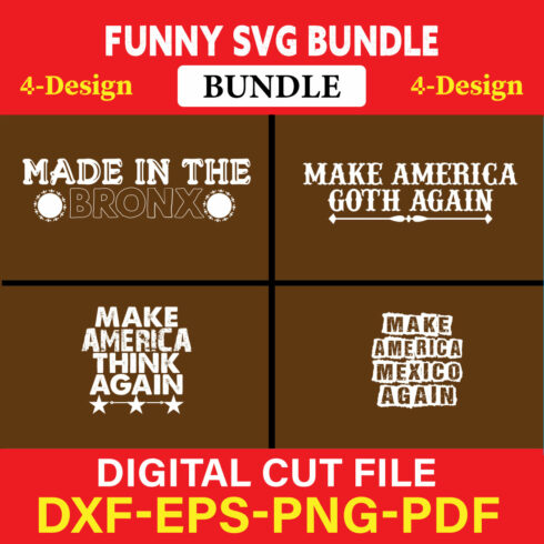 Funny SVG T-shirt Design Bundle Vol-46 cover image.