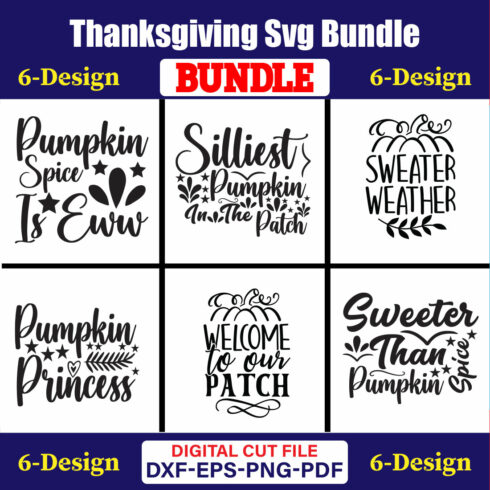 Thanksgiving T-shirt Design Bundle Vol-4 cover image.