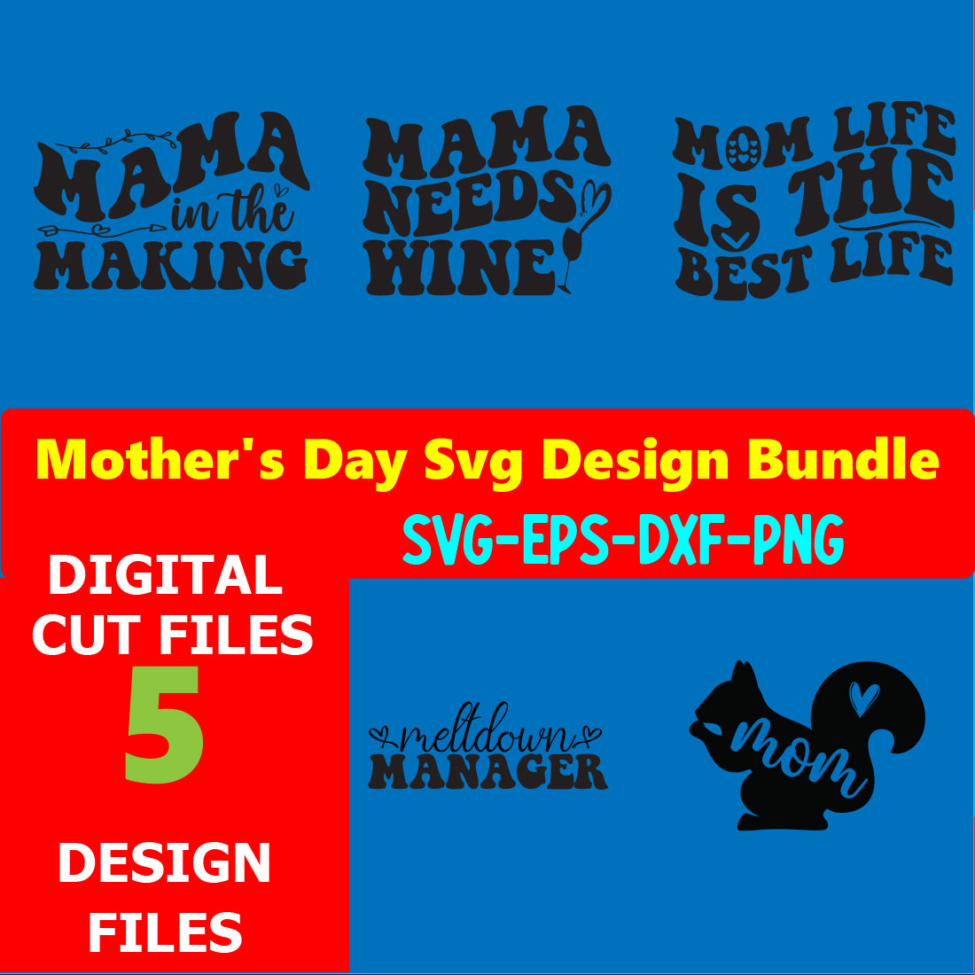 Mom SVG T-shirt Design Bundle Volume-18 cover image.