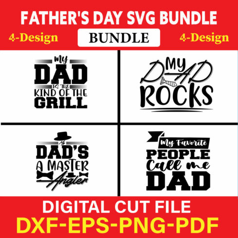 Father's Day SVG T-shirt Design Bundle Vol-4 cover image.