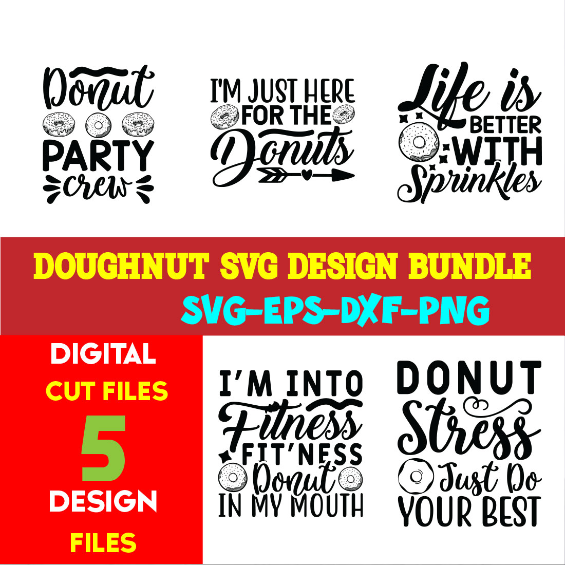 Doughnut T-shirt Design Bundle Volume-01 cover image.