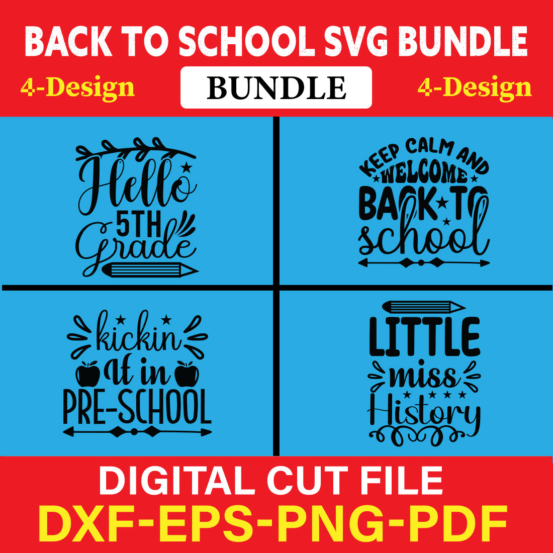 Back To School T-shirt Design Bundle Vol-14 cover image.