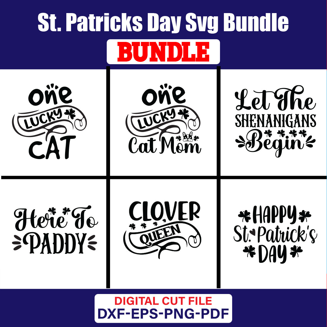 St Patricks Day T-shirt Design Bundle Vol-35 cover image.