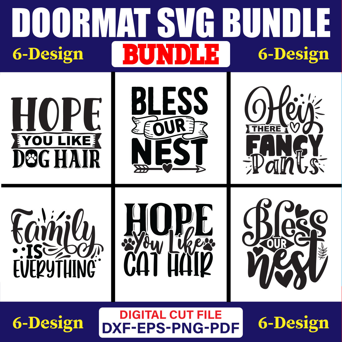 Doormat SVG T-shirt Design Bundle Vol-01 cover image.