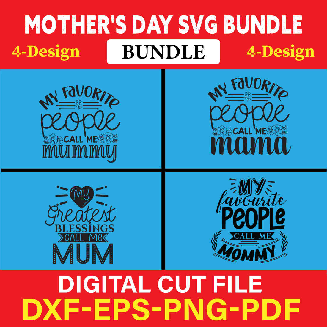 Mother's Day SVG T-shirt Design Bundle Vol-40 cover image.