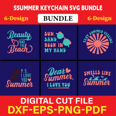 Summer Keychain T-shirt Design Bundle Vol-2 cover image.