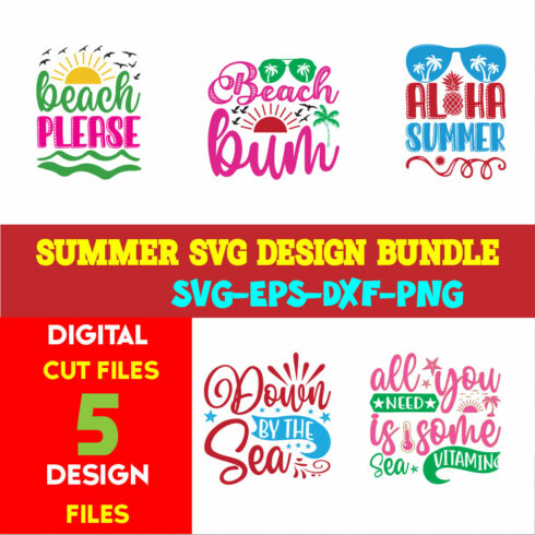 Summer T-shirt Design Bundle Volume-01 cover image.