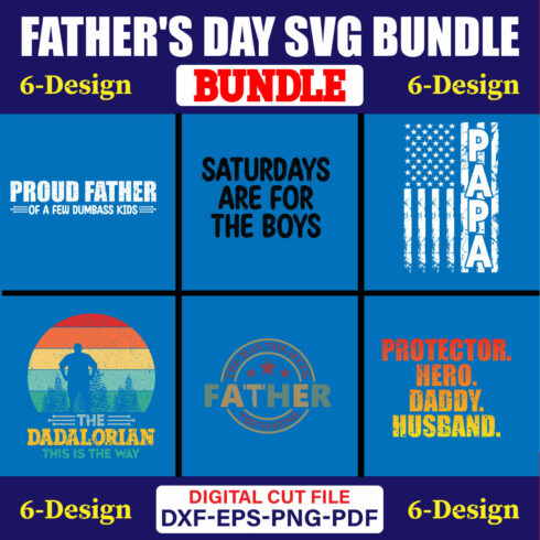 Father's Day SVG T-shirt Design Bundle Vol-29 cover image.