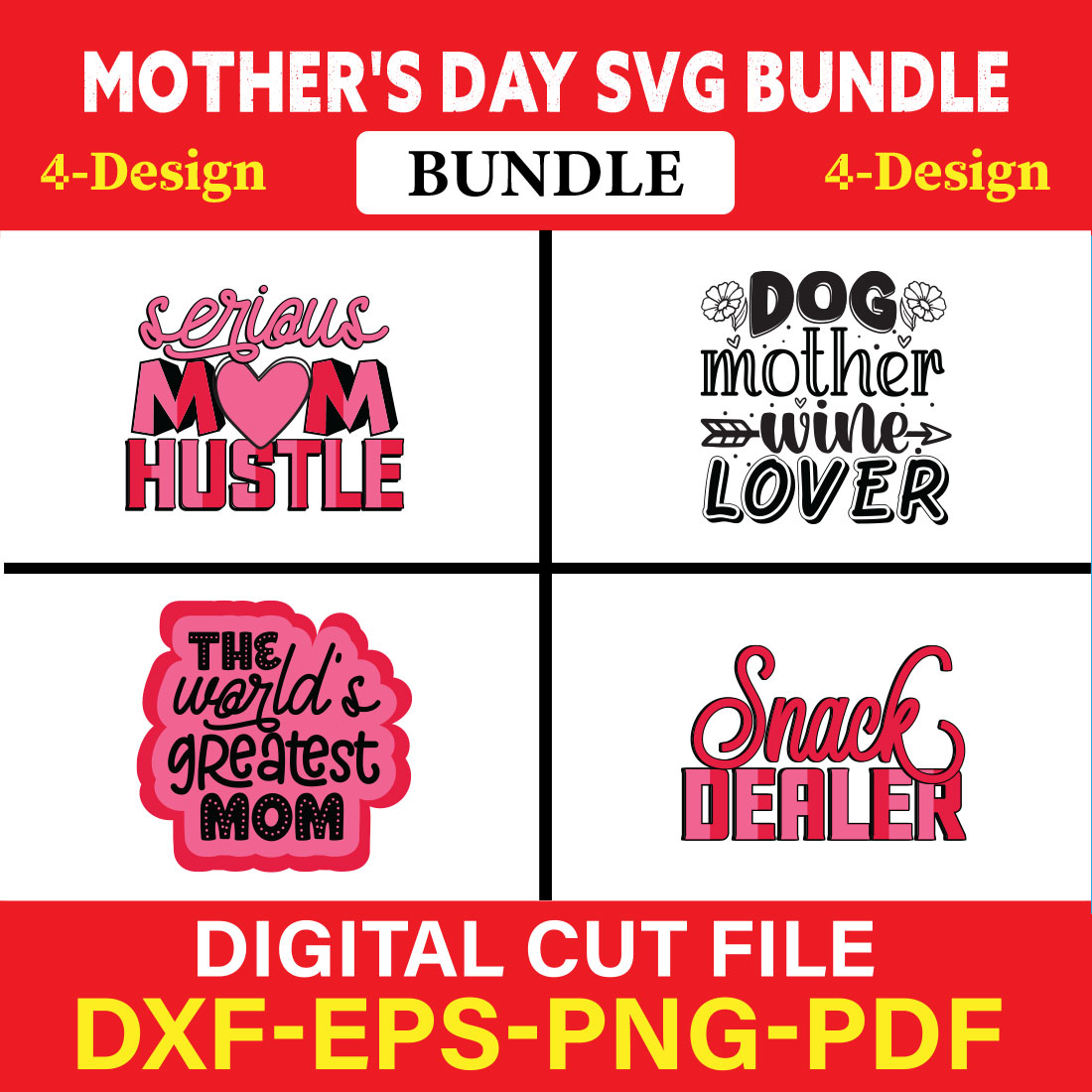 Mother's Day SVG T-shirt Design Bundle Vol-18 cover image.