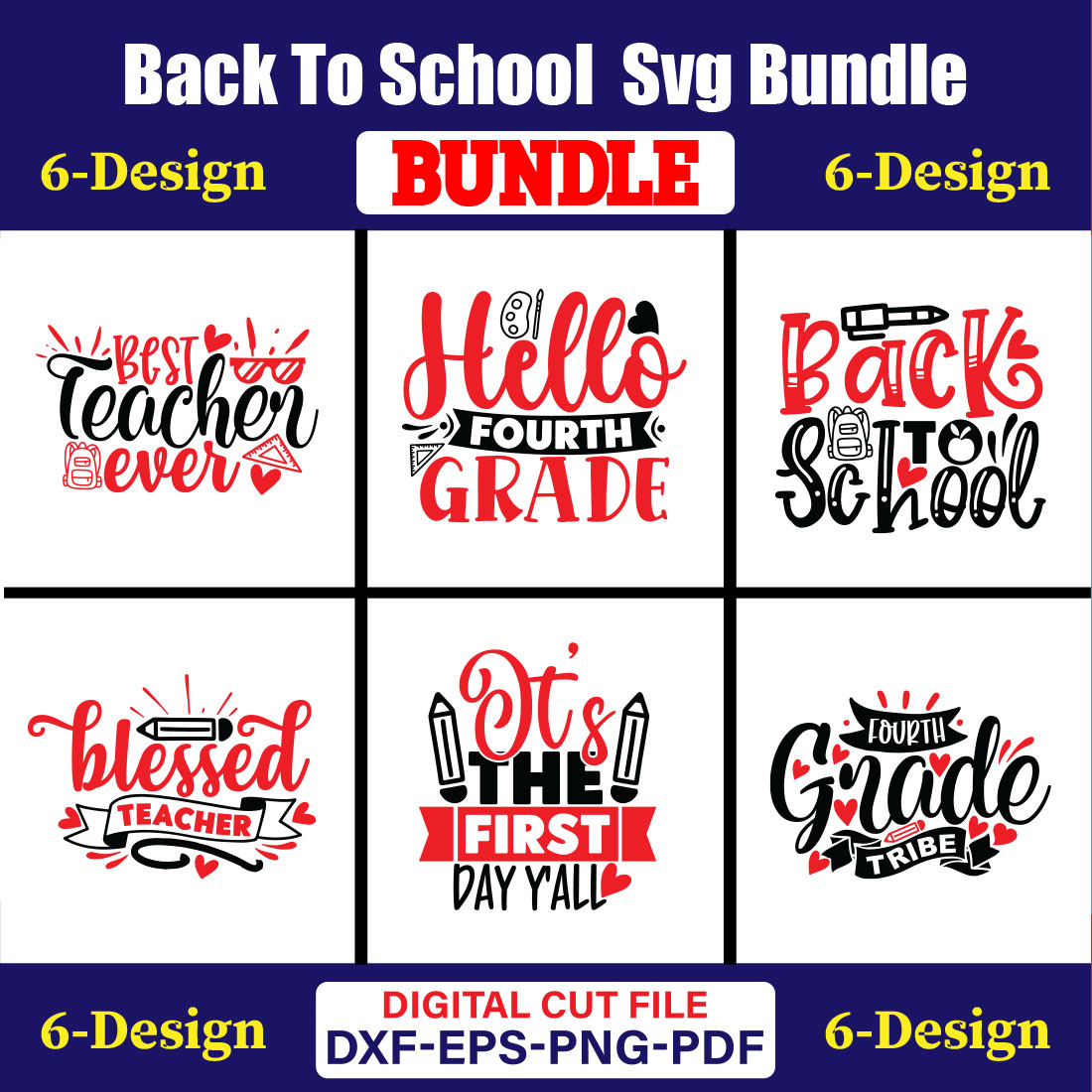 Back To School T-shirt Design Bundle Vol-37 cover image.
