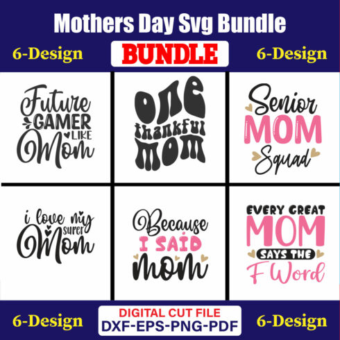 Mothers Day SVG Bundle, Mom life svg, Mama svg, Funny Mom Svg, Blessed mama svg, Mom of boys girls svg-Vol-65 cover image.