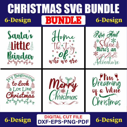 Christmas SVG T-shirt Design Bundle Vol-53 cover image.