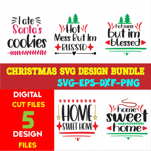 Christmas T-shirt Design Bundle Volume-45 cover image.