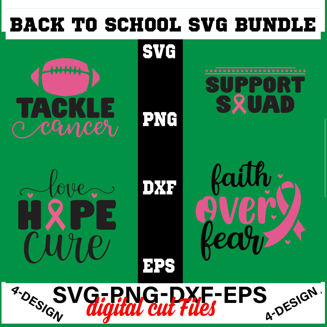 Breast Cancer Svg T-shirt Design Bundle Volume-01 cover image.