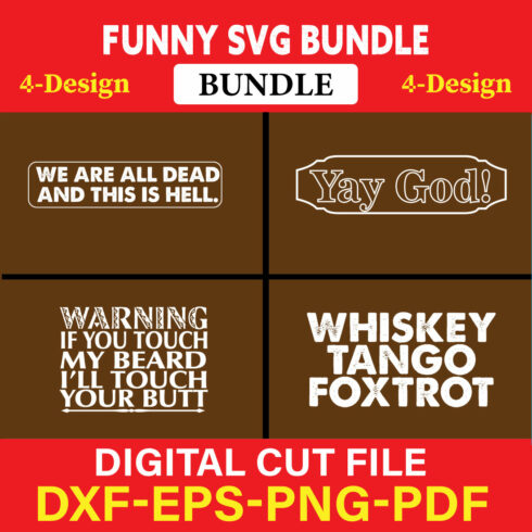 Funny SVG T-shirt Design Bundle Vol-54 cover image.