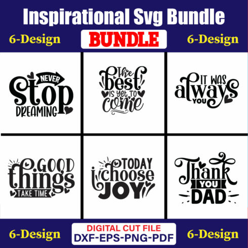 Inspirational T-shirt Design Bundle Vol-4 cover image.