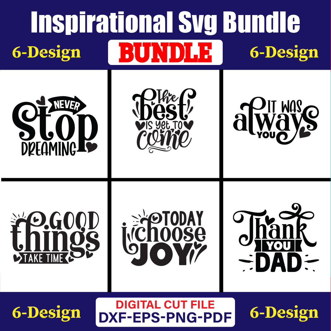 Inspirational T-shirt Design Bundle Vol-4 cover image.