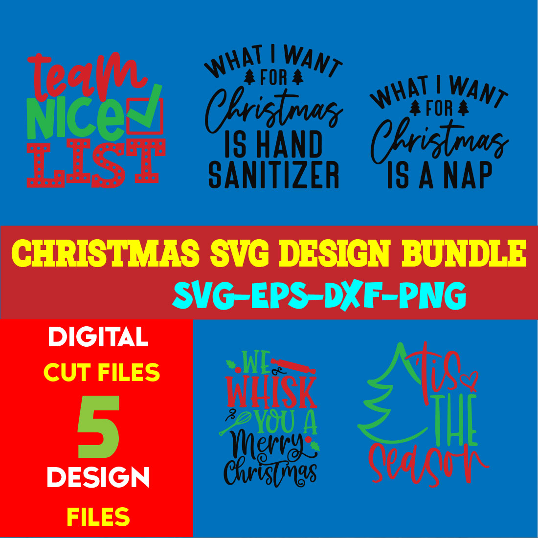 Christmas T-shirt Design SVG Bundle Free Volume-52 cover image.