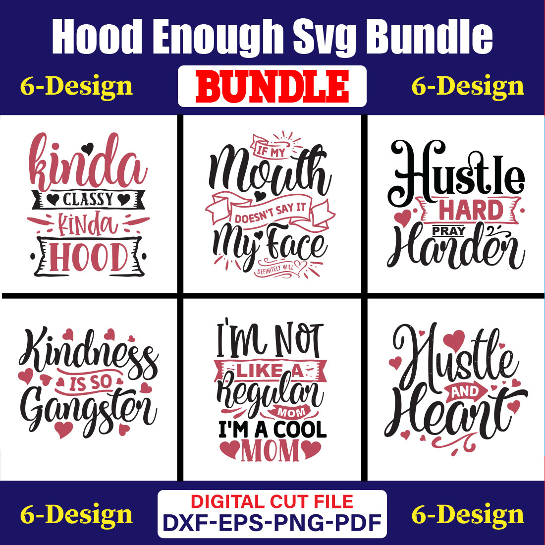 Hood Enough SVG T-shirt Design Bundle Vol-02 cover image.