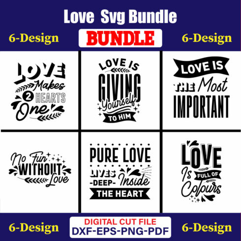 Love T-shirt Design Bundle Vol-03 cover image.