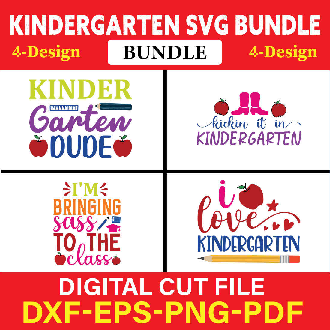 Kindergarten T-shirt Design Bundle Vol-7 cover image.