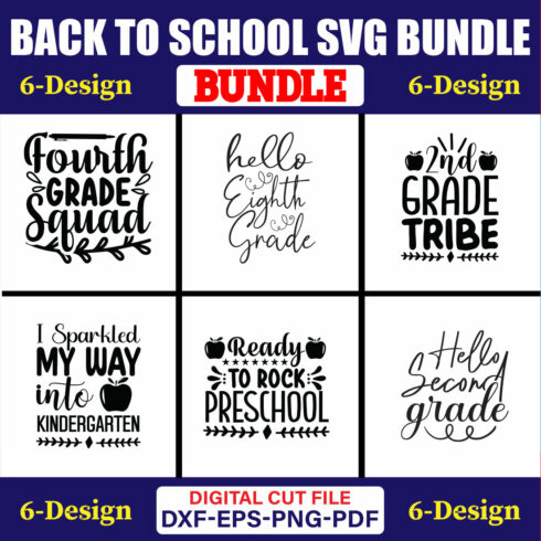 Back To School SVG T-shirt Design Bundle Vol-32 cover image.
