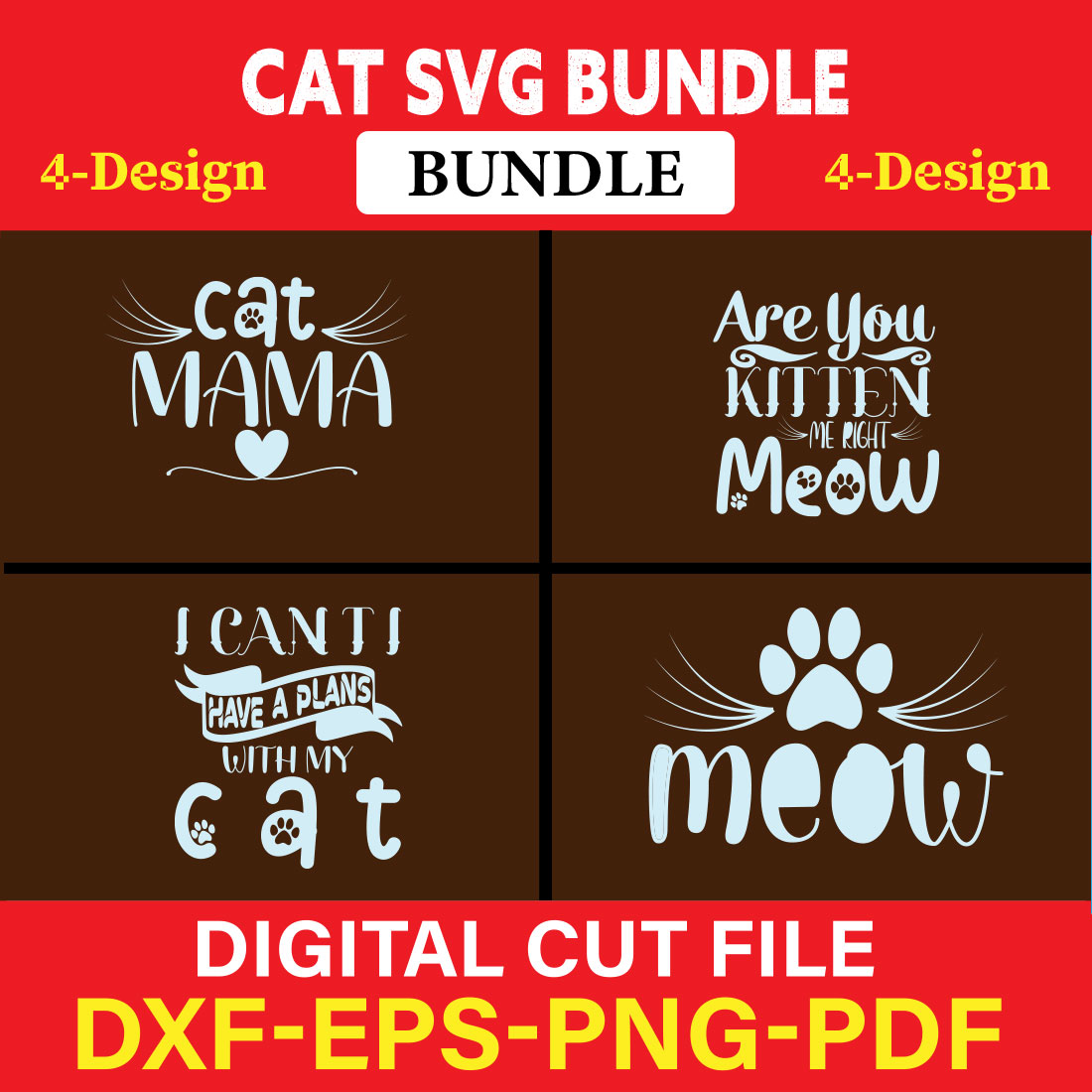 Cat T-shirt Design Bundle Vol-5 cover image.